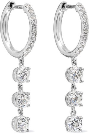 Anita Ko | Huggies 18-karat white gold diamond earrings | NET-A-PORTER.COM