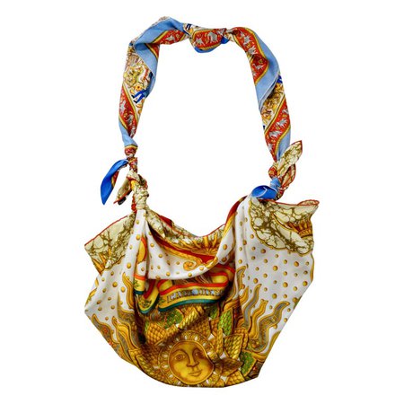 Hermes Carpe Diem and Chasse en Inda Silk Scarf Bag For Sale at 1stdibs