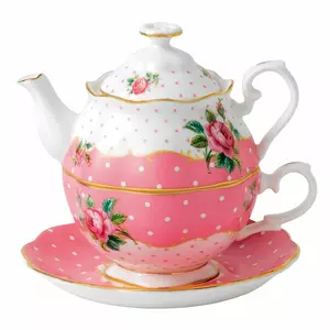 pink floral tea pot