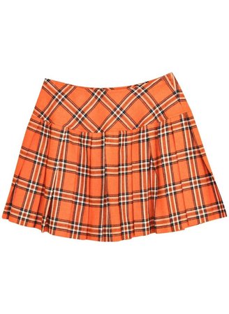 red orange tartan skirt y2k