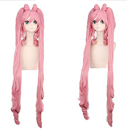 Amazon.com: Touirch Long Pink Clip On Ponytail Sailor Moon Chibi Synthetic Costume Cosplay Wig: Beauty