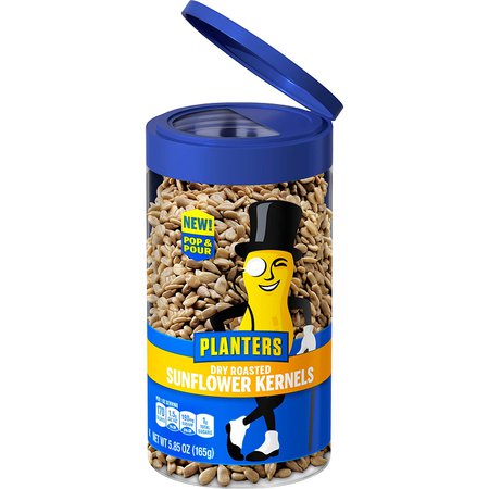 Amazon.com: PLANTERS Pop & Pour Dry Roasted Sunflower Kernels 5.85 oz Jar - Portable Snack for Easy Snacking - Alternative to Sunflower Seeds - Great After School Snack or Movie Snacks - Kosher: Prime Pantry