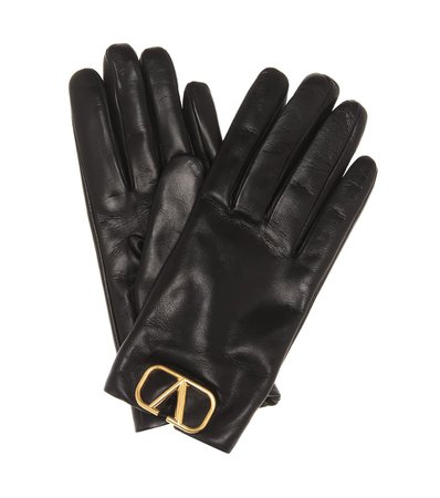 Valentino Valentino Garavani Vlogo Leather Gloves