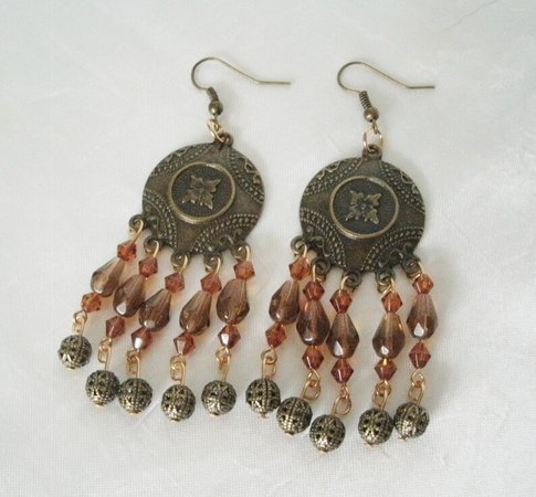 Boho Earrings brass earrings hippie earrings bohemian earrings | Etsy
