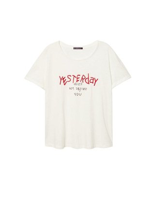 Violeta BY MANGO Embroidered cotton t-shirt