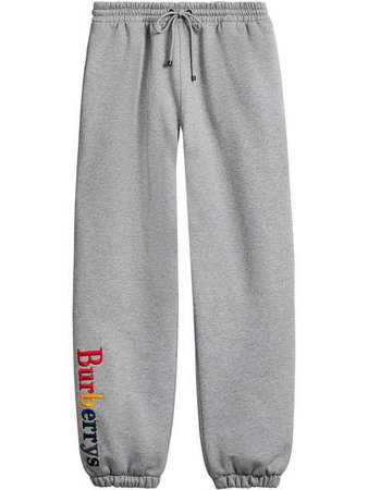 Burberry Embroidered Jersey Sweatpants - Farfetch