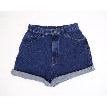 VINTAGE Lee Denim Shorts 1990s Jean Shorts Dark Blue ($31)