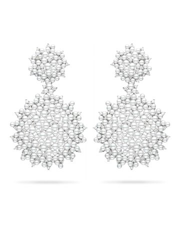 Paul Morelli Lagrange 18K Large Pearl & Diamond Double-Dangle Earrings | Neiman Marcus