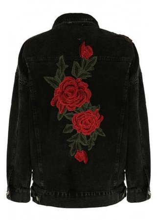 Washed Denim Floral Jacket | Attitude Clothing