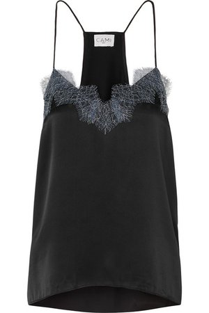 Cami NYC | The Racer metallic lace-trimmed silk-charmeuse camisole | NET-A-PORTER.COM