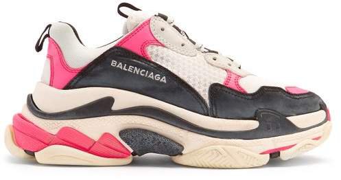 Triple S Low Top Trainers - Womens - Black Pink