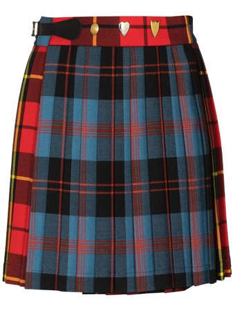 Shop blue & red Charles Jeffrey Loverboy x Browns 50 tartan-print mini kilt with Express Delivery - Farfetch