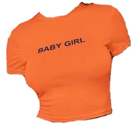 Orange “babygirl” crop top