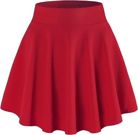 Amazon.com: DJT FASHION Women's Casual Mini Flared Pleated Skater Skirt with Shorts Medium Red : Clothing, Shoes & Jewelry