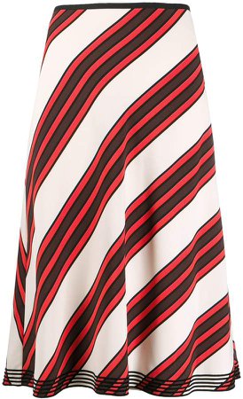 diagonal stripe A-line skirt