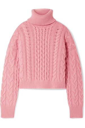 Alanui | Cashmere and wool-blend cable-knit turtleneck sweater | NET-A-PORTER.COM