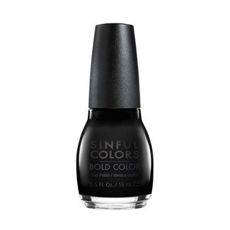 Sinful Colors Bold Color Nail Polish - Black On Black - 0.5 Fl Oz : Target