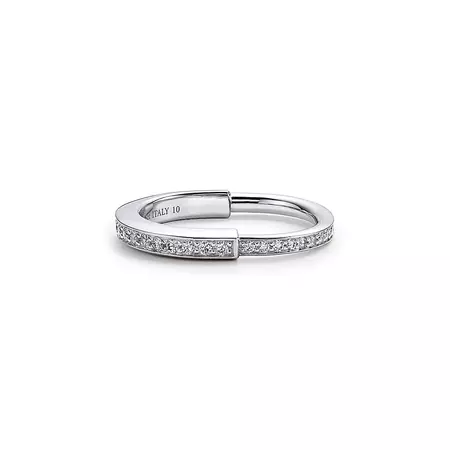 Tiffany Lock Ring in White Gold with Pavé Diamonds | Tiffany & Co.
