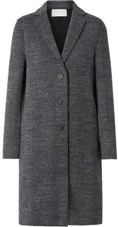 Herringbone Wool-tweed Coat - Gray