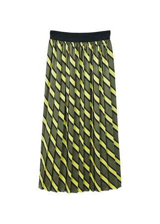 MANGO Stripes pleated skirt