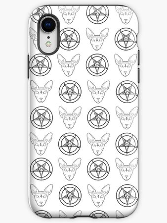 "Satanic symbol sphynx cat pattern" iPhone Cases & Covers by Beautiful But Destructive | Redbubble