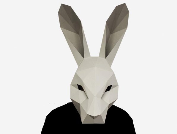 DIY Hare Mask Rabbit Mask Halloween Mask Easter Rabbit | Etsy