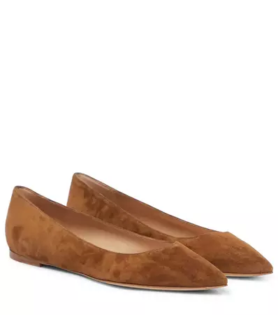 Gianvito Suede Ballet Flats in Brown - Gianvito Rossi | Mytheresa