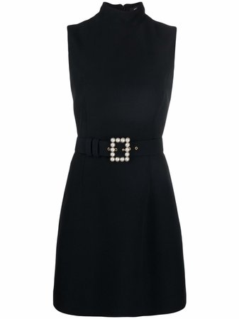 Andrew Gn sleeveless faux-pearl buckled dress