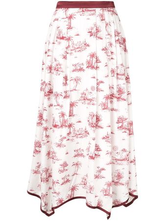 Loveless palm print pleated skirt $181 - Buy Online - Mobile Friendly, Fast Delivery, Price