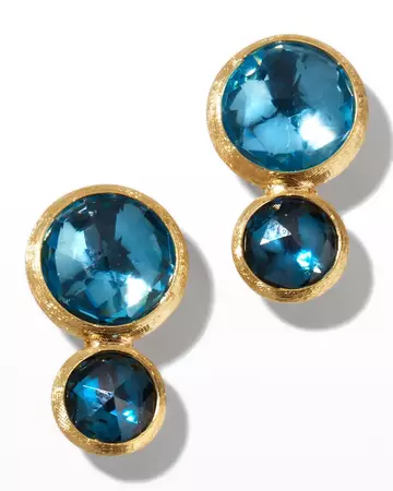 Marco Bicego 18k Blue and London Blue Topaz Stud Earrings | Neiman Marcus