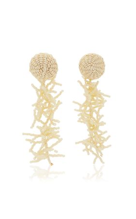 Coral Reef Beaded Palm Earrings By Johanna Ortiz | Moda Operandi