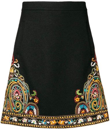 placement embroidered skirt