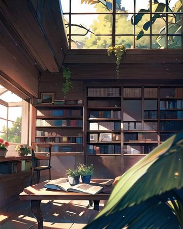 anime fantasy aesthetic ✨️ library ✨️ book 📖