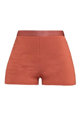 Chocolate Jersey Tonal Tape Boy Shorts | PrettyLittleThing CA