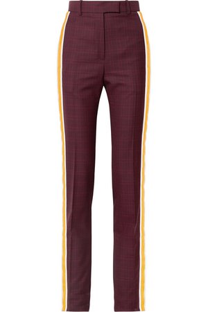 CALVIN KLEIN 205W39NYC | Prince of Wales checked wool and silk-blend straight-leg pants | NET-A-PORTER.COM