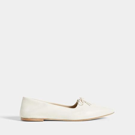 Leather Pleated Ballet Flat