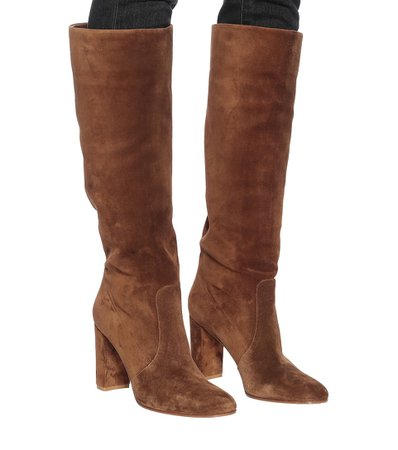 Gianvito Rossi - Slouch 85 suede knee-high boots | Mytheresa
