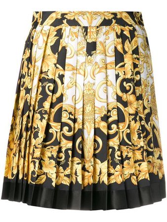 Versace Baroque Print Pleated Mini Skirt - Farfetch