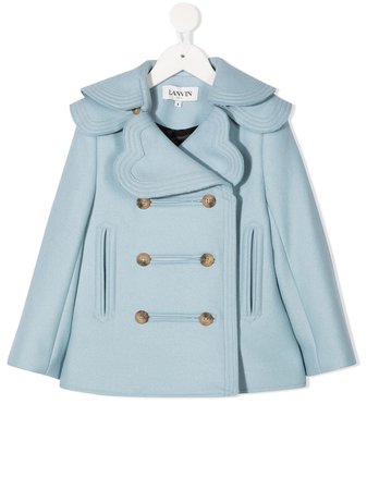Shop blue LANVIN Enfant double-breasted jacket with Express Delivery - Farfetch