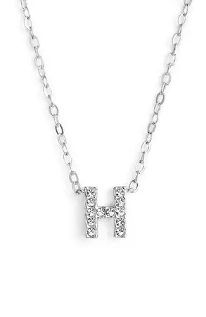 Nadri Initial Pendant Necklace In H Silver | ModeSens
