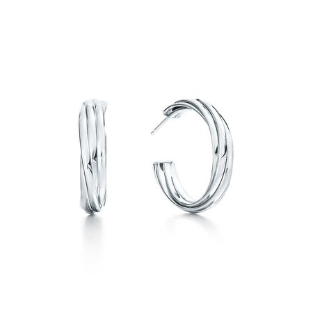 Paloma's Melody hoop earrings in sterling silver, small. | Tiffany & Co.
