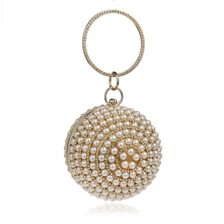 Spherical Pearl Tote Women's Luxury Full Pearl Diamond Party Bag Chain Hard Case Wedding Clutch, Red/Blue/Black/Gold/Silver | Wish