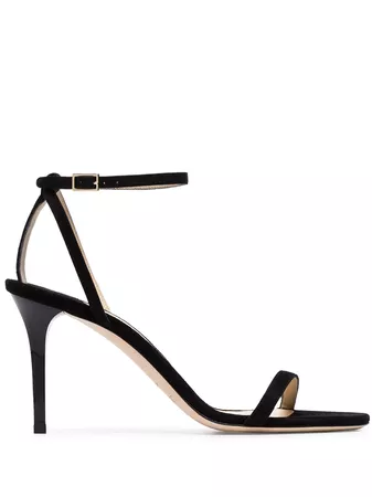Jimmy Choo black Minny 85 strappy leather sandals £495 - Buy Online - Mobile Friendly, Fast Delivery
