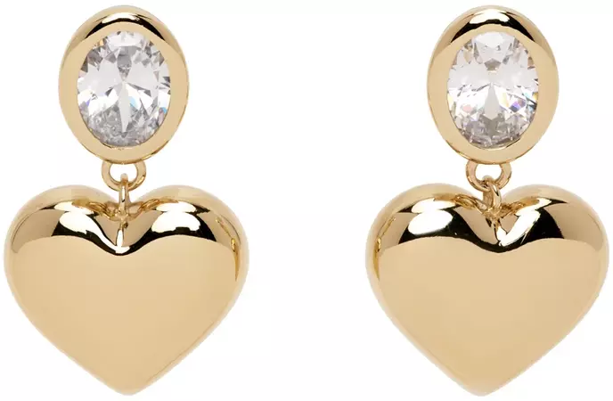 Numbering: Gold #5110 Heart Earrings | SSENSE