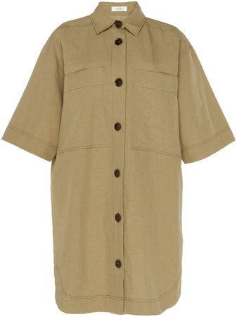 Áeron Tammy Linen-Blend Shirt Dress Size: 32