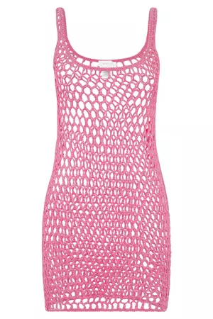 Maris Crochet Mini Dress - Pink - MESHKI