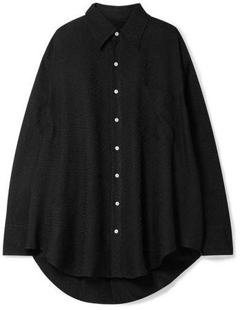 Matthew Adams Dolan - Oversized Jacquard Shirt - Black