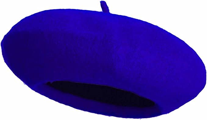 Women French Wool Beret Hats - Solid Color Classic Beanie Winter Cap(Royal Blue) at Amazon Women’s Clothing store