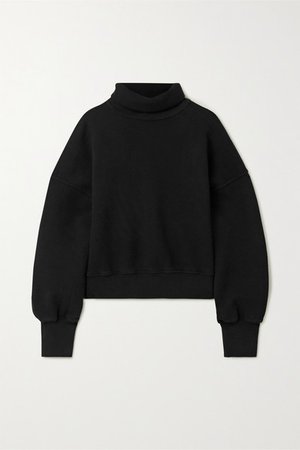 AGOLDE | Cropped cotton-jersey turtleneck sweatshirt | NET-A-PORTER.COM