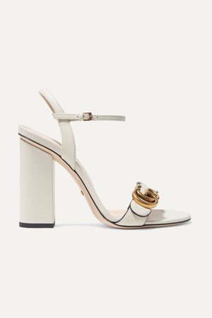 Ivory Marmont logo-embellished leather sandals | Gucci | NET-A-PORTER